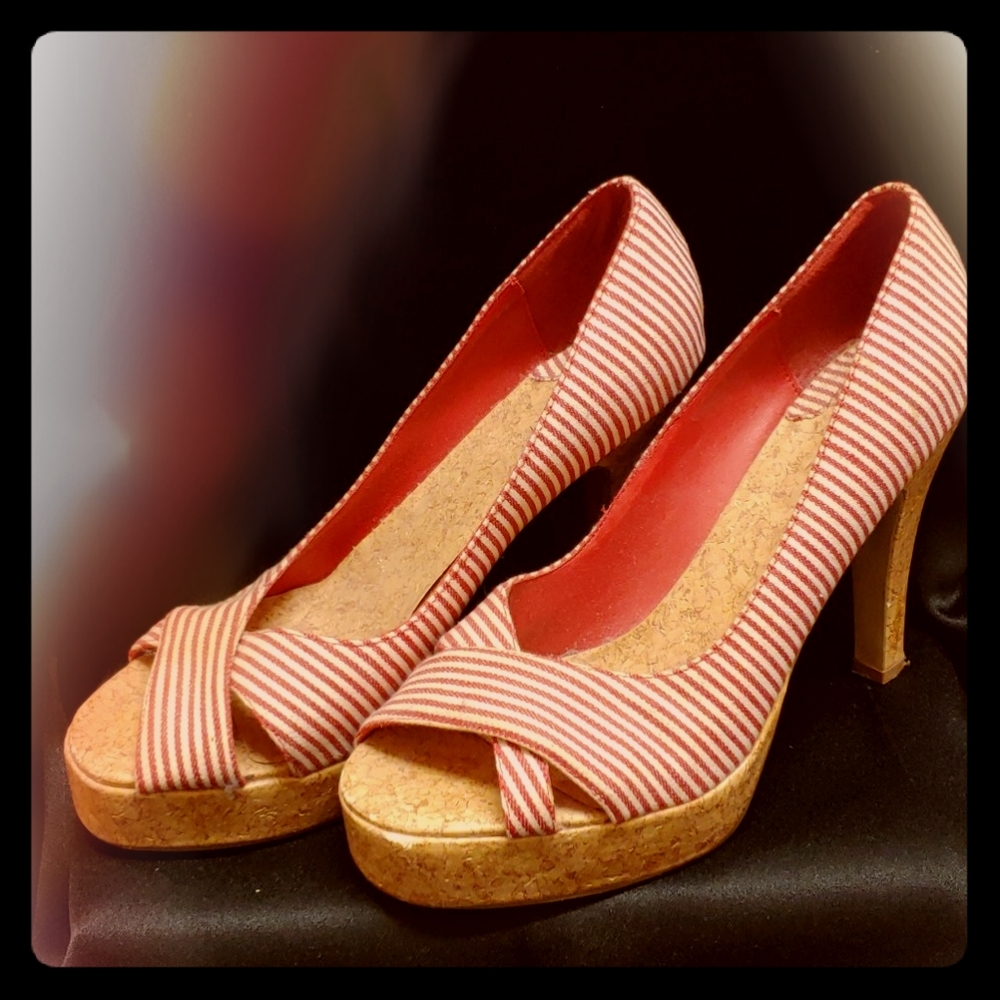 Striped heels
